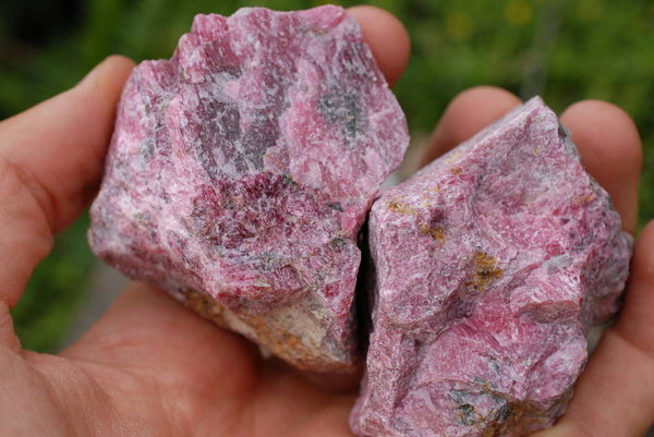 Natural Cobbed Red Rhodonite Pieces x 12 From Zimbabwe - TopRock