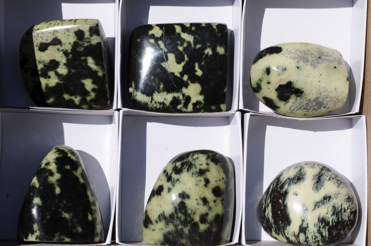 Polished Selected Spotty Leopard Stone Standing Free Forms x 6 From Zimbabwe - TopRock