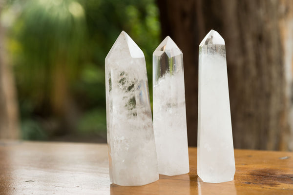 Polished Clear Quartz Crystal Points x 6 From Madagascar - TopRock