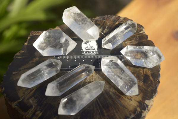 Polished Small Double Terminated Clear Quartz Crystals x 24 From Madagascar - TopRock
