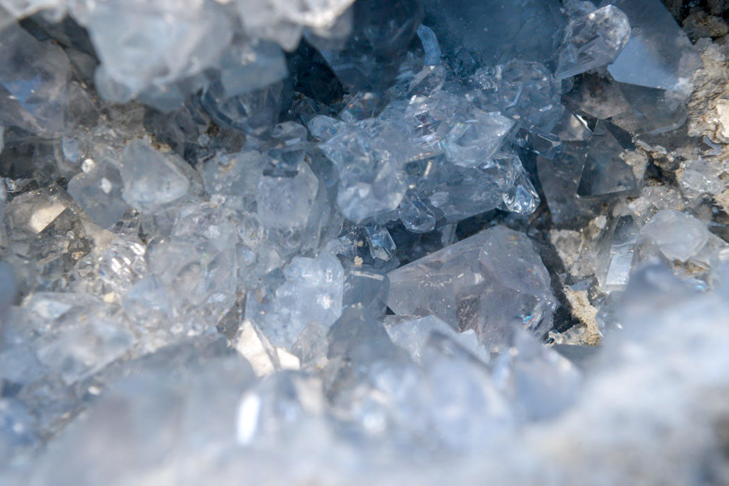 Natural Blue Celestite Geode Specimen With Large Semi Optic Crystals x 1 From Sakoany, Madagascar - TopRock