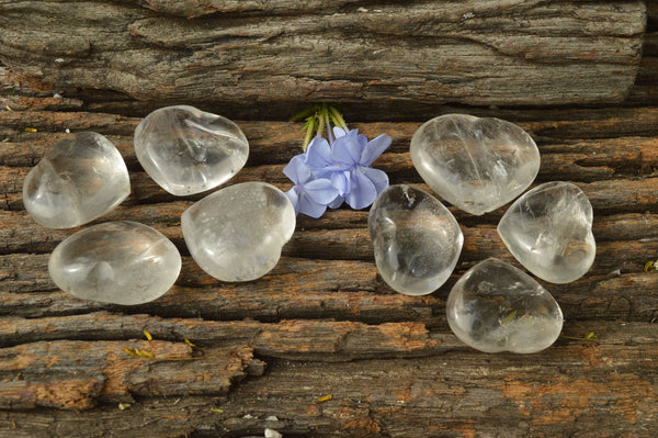 Polished Small Clear Quartz Hearts x 35 From Madagascar - TopRock