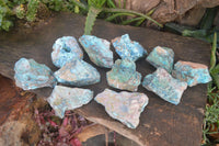 Natural Rough Shattuckite Cobbed Specimens x 12 From Kaokoveld, Namibia - Toprock Gemstones and Minerals
