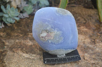 Polished Blue Lace Agate Standing Free Form  x 1 From Nsanje, Malawi - Toprock Gemstones and Minerals