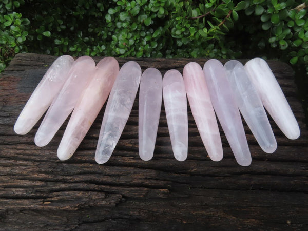 Polished Small Gemmy Rose Quartz Wand - sold per piece - From Madagascar - TopRock