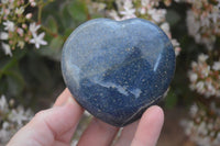 Polished  Blue Lazulite Hearts  x 6 From Madagascar - Toprock Gemstones and Minerals