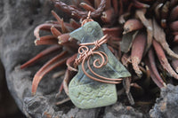 Polished Copper Wire Wrapped Leopard Stone Eagle Pendants  x 6 From Zimbabwe - Toprock Gemstones and Minerals
