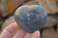 Polished  Blue Lazulite Hearts  x 6 From Madagascar - Toprock Gemstones and Minerals