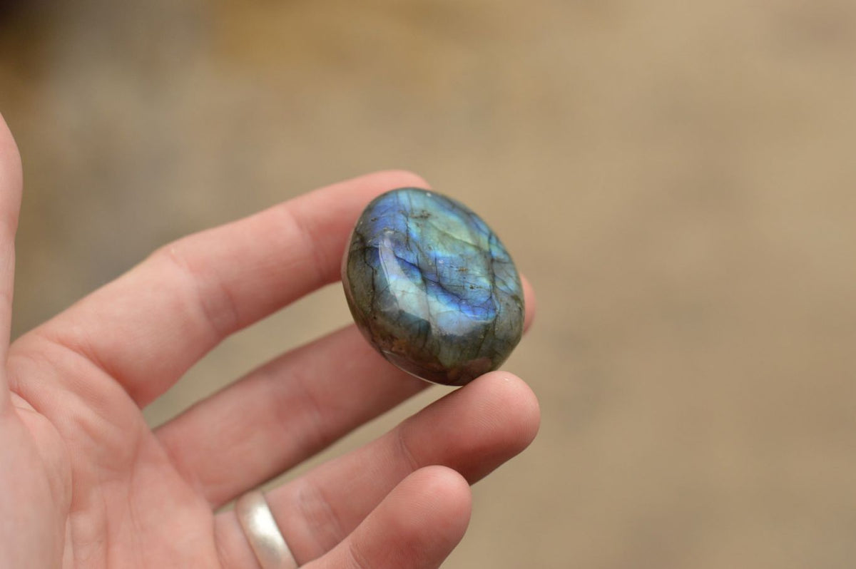 Polished Flashy Labradorite Palm Stones x 20 From Tulear, Madagascar - TopRock