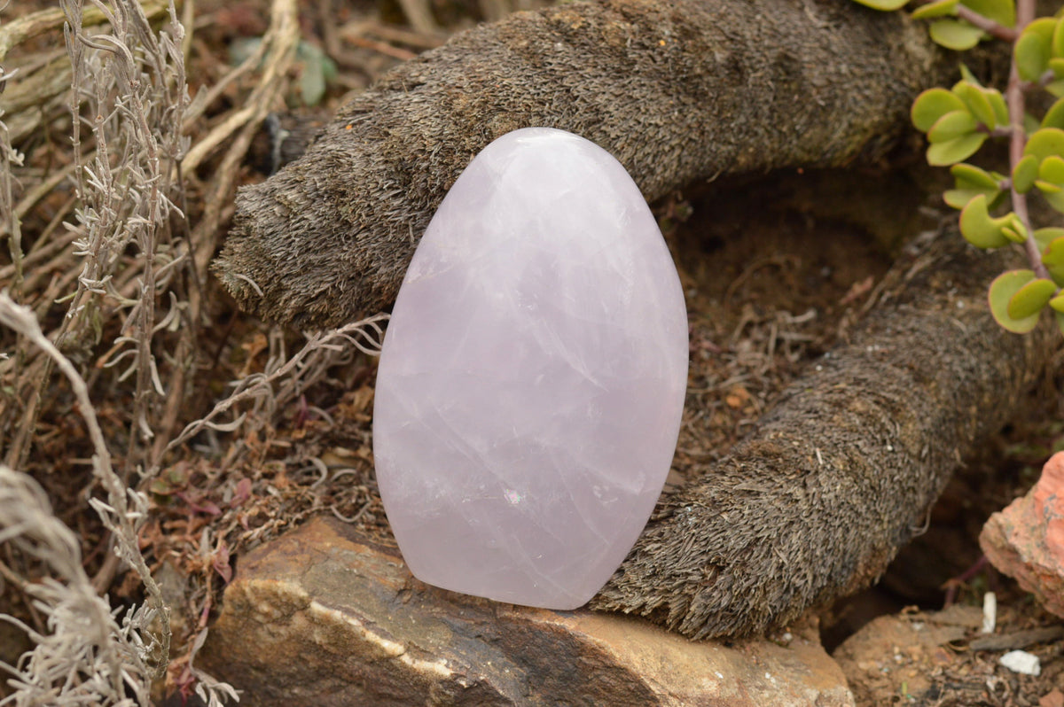Polished Blue Rose Quartz Standing Free Forms x 4 From Ambatondrazaka, Madagascar - TopRock
