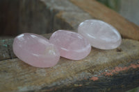 Polished Gemmy Pink Rose Quartz Palm Stones  x 20 From Madagascar - Toprock Gemstones and Minerals