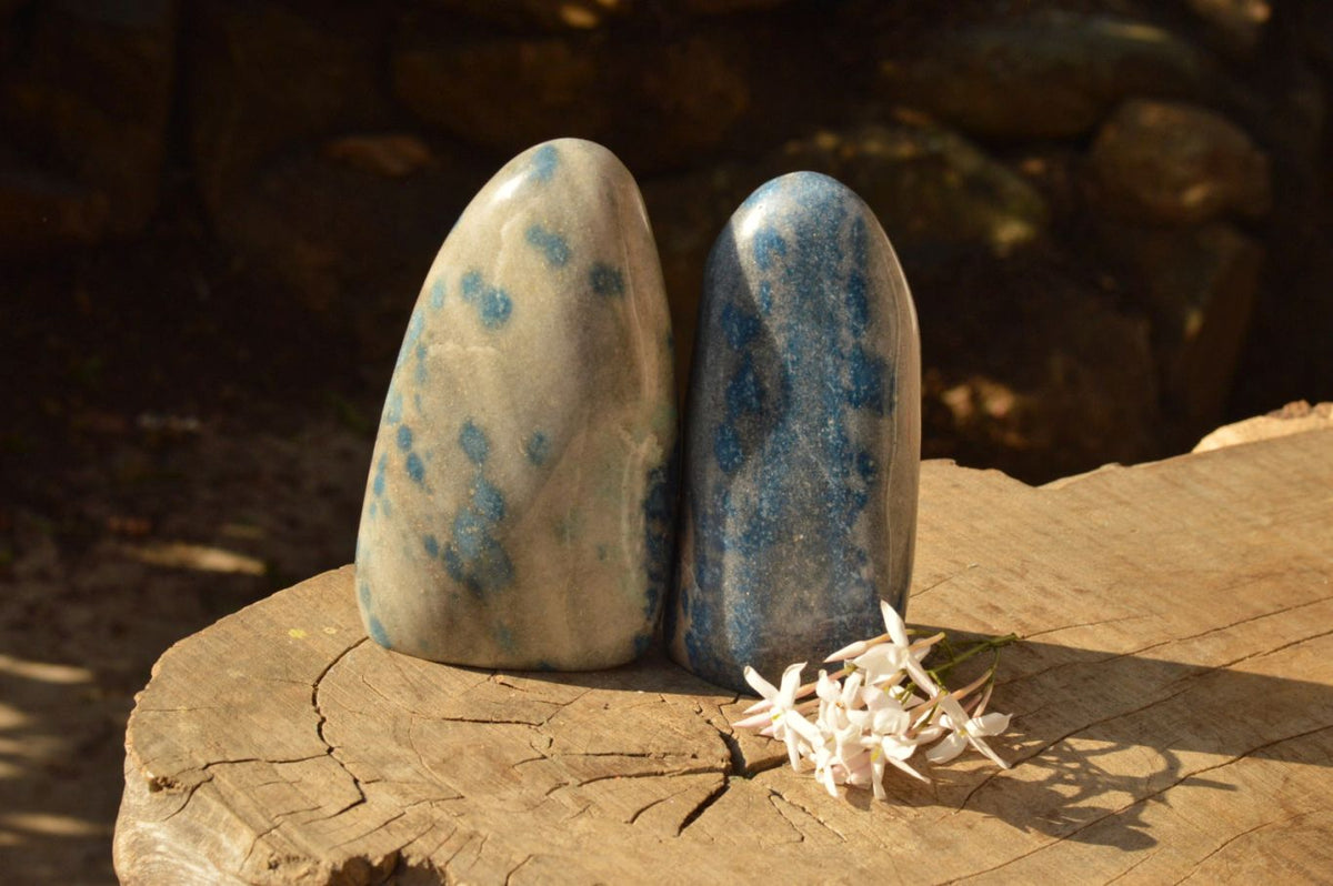 Polished Blue Spotted Spinel Standing Free Forms x 2 From Madagascar - TopRock