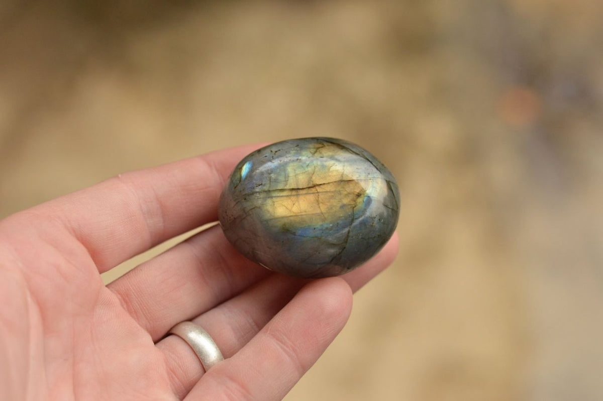Polished Flashy Labradorite Palm Stones x 20 From Tulear, Madagascar - TopRock