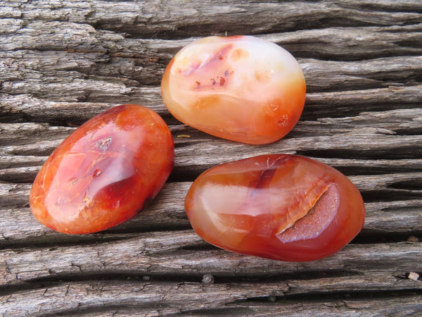 Polished Bright Red/ Orange Medium Sized Carnelian Palm Stones / Gallets - sold per kg - From Madagascar - TopRock