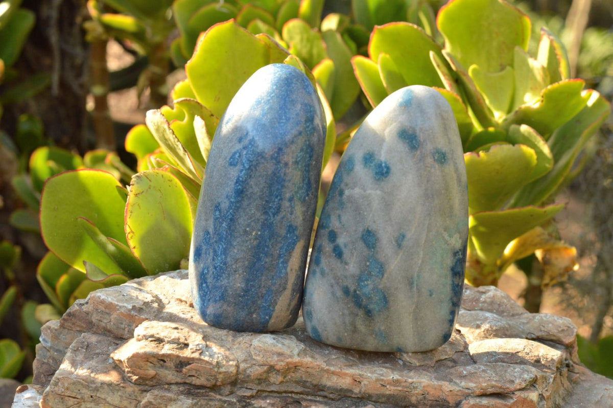 Polished Blue Spotted Spinel Standing Free Forms x 2 From Madagascar - TopRock