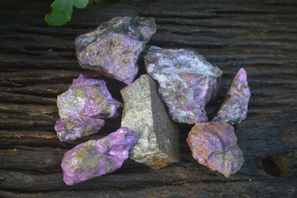 Natural Small Purple Stichtite & Green Serpentine Cobbed Pieces  - Sold per 1 kg (10-18 pieces) - From Barberton, South Africa - TopRock