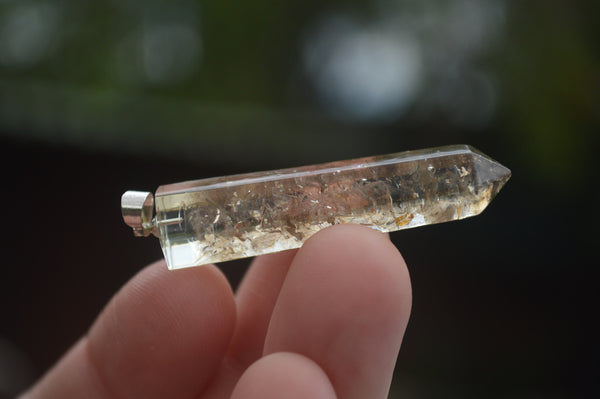 Polished Packaged Hand Crafted Resin Pendant with Smokey Quartz Chips - sold per piece - From Bulwer, South Africa - TopRock