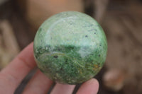 Polished  Green Chrysoprase Spheres  x 3 From Ambatondrazaka, Madagascar - Toprock Gemstones and Minerals