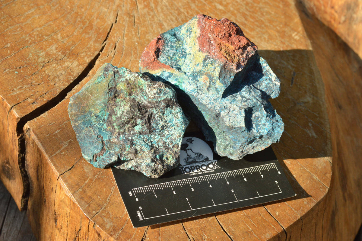 Natural Rough Cobbed Shattuckite Specimens x 5 From Namibia - TopRock