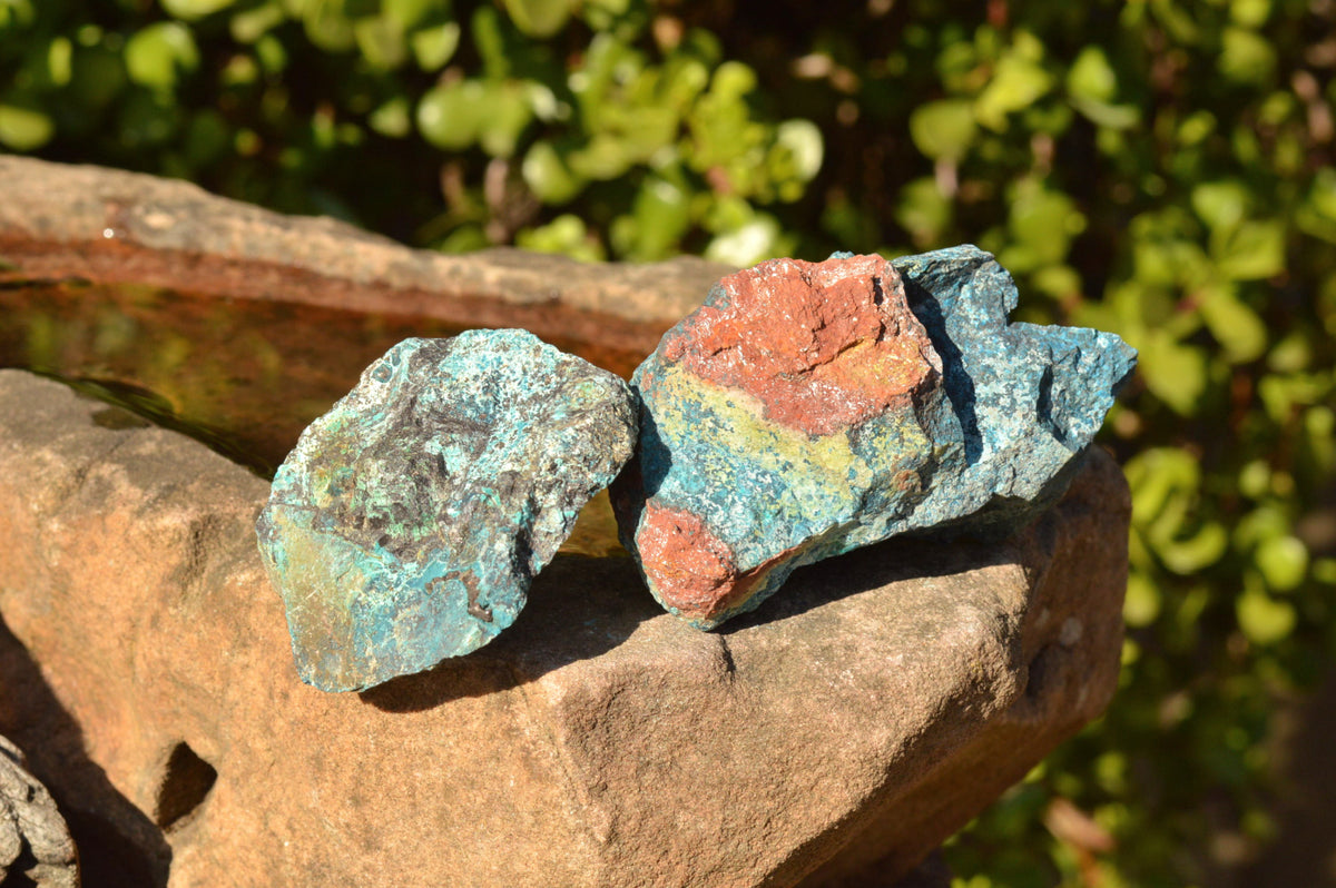 Natural Rough Cobbed Shattuckite Specimens x 5 From Namibia - TopRock