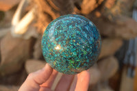 Polished  Conglomerate Chrysocolla Sphere With Azurite & Malachite  x 1 From Congo - Toprock Gemstones and Minerals
