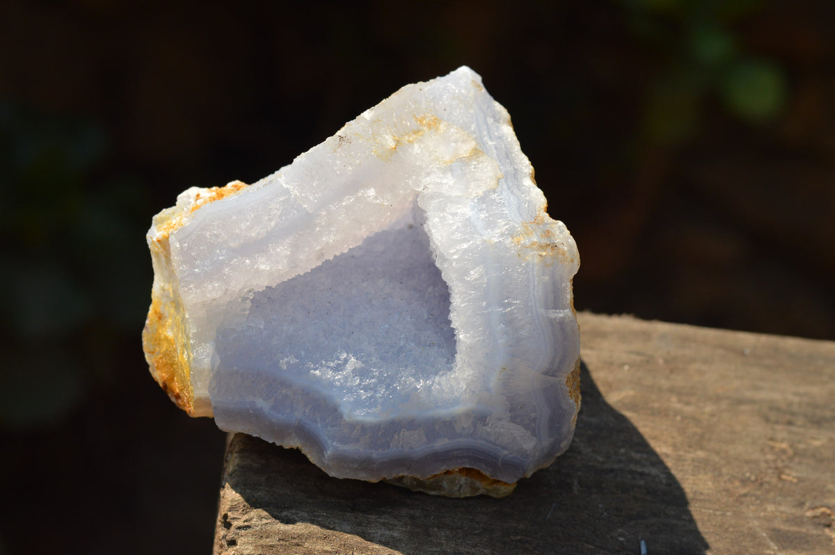 Natural Blue Lace Agate Geode Specimens x 4 From Nsanje, Malawi - TopRock