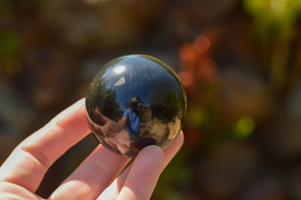 Polished Pitch Black Basalt Spheres (Heat Stable for therapy) x 5 From Madagascar - TopRock