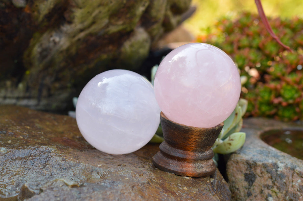 Polished Soft Pink Rose Quartz Spheres x 6 From Ambatondrazaka, Madagascar - TopRock