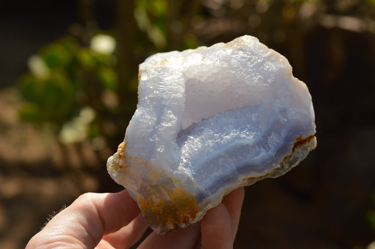 Natural Blue Lace Agate Geode Specimens x 4 From Nsanje, Malawi - TopRock