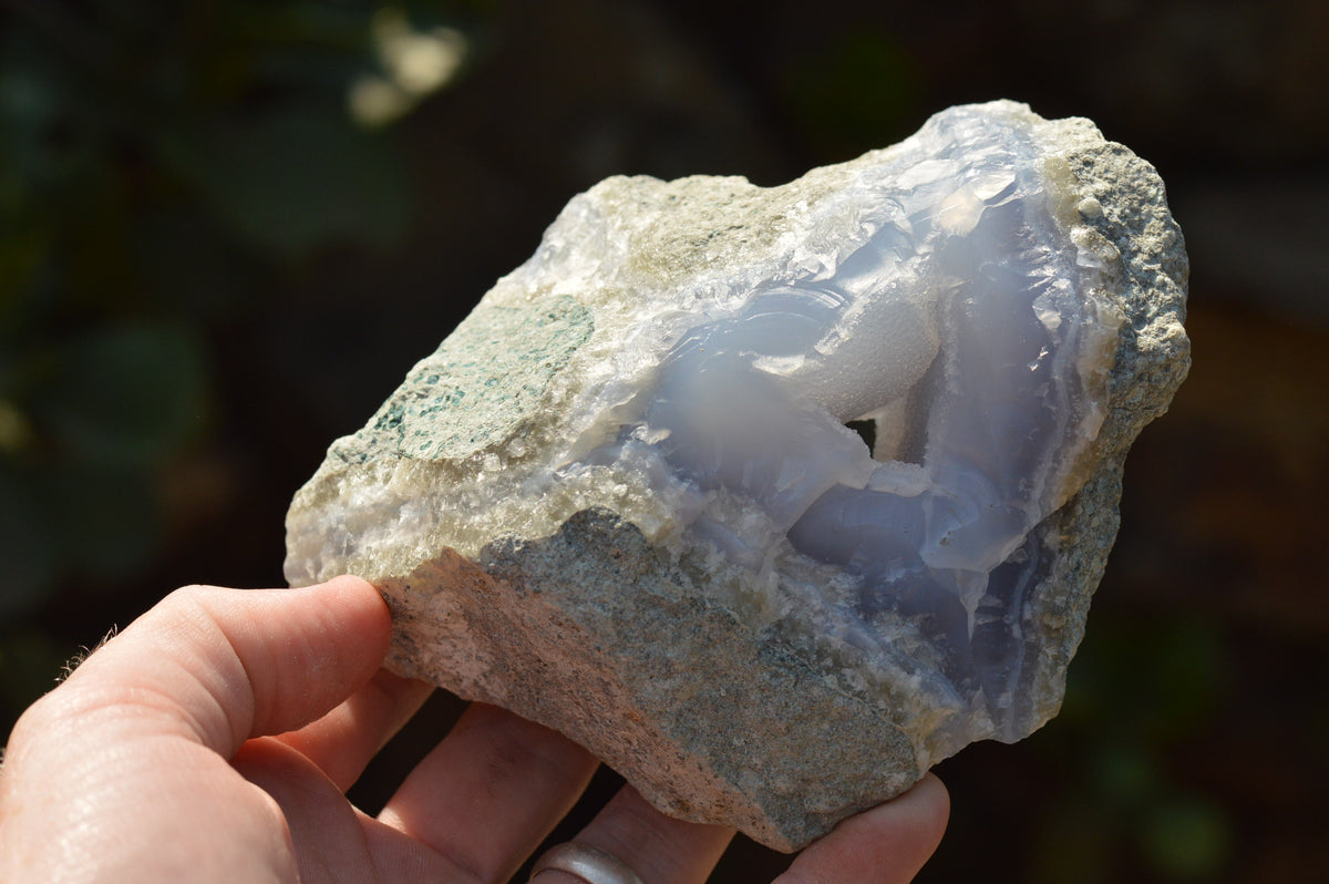 Natural Blue Lace Agate Geode Specimens x 4 From Nsanje, Malawi - TopRock