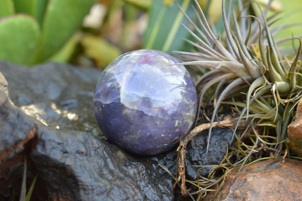Polished Specular Purple Mica Lepidolite Spheres x 4 From Madagascar - TopRock