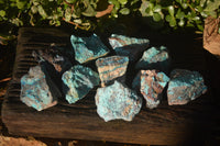 Natural Rough Shattuckite Cobbed Specimens x 12 From Kaokoveld, Namibia - Toprock Gemstones and Minerals
