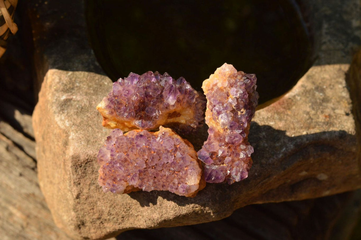 Natural Small Dark "Amethystos" Amethyst Clusters x 70 From Kwaggafontein, South Africa - TopRock