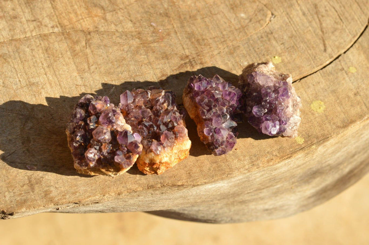 Natural Small Dark "Amethystos" Amethyst Clusters x 70 From Kwaggafontein, South Africa - TopRock