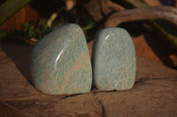 Polished Amazonite Free Forms  x 12 From Zimbabwe - Toprock Gemstones and Minerals