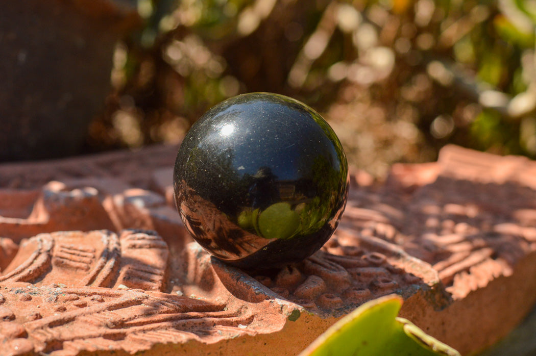 Polished Pitch Black Basalt Spheres (Heat Stable for therapy) x 5 From Madagascar - TopRock