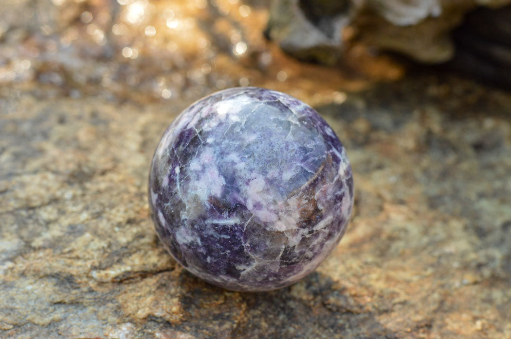 Polished Specular Purple Mica Lepidolite Spheres x 4 From Madagascar - TopRock