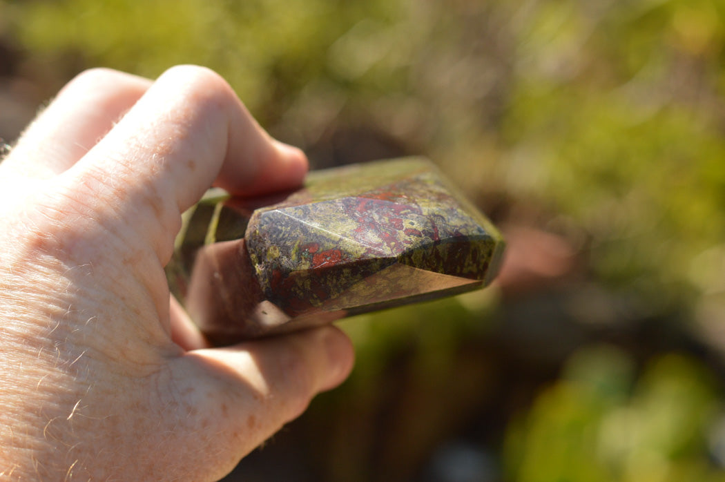 Polished Dragon Bloodstone Bastite Points x 2 From Tshipies, South Africa - TopRock