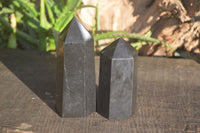 Polished Black Basalt Points  x 4 From Madagascar - Toprock Gemstones and Minerals