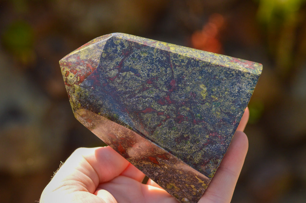 Polished Dragon Bloodstone Bastite Points x 2 From Tshipies, South Africa - TopRock