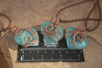 Polished Small Amazonite Heart Copper Wire Wrapped Pendants - Sold Per Piece -  From Madagascar - Toprock Gemstones and Minerals