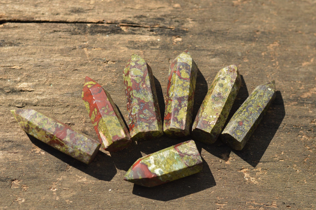 Polished Small Bastite Dragon Bloodstone Jewellery Points x 12 From Tshipies, South Africa - TopRock