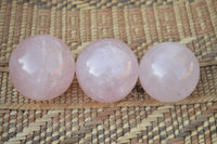Polished Beautiful Pink Rose Quartz Spheres x 6 From Ambatondrazaka, Madagascar - TopRock