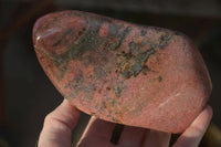 Polished Rhodonite and Chromite Standing Display Free Forms x 2 From Madagascar - Toprock Gemstones and Minerals