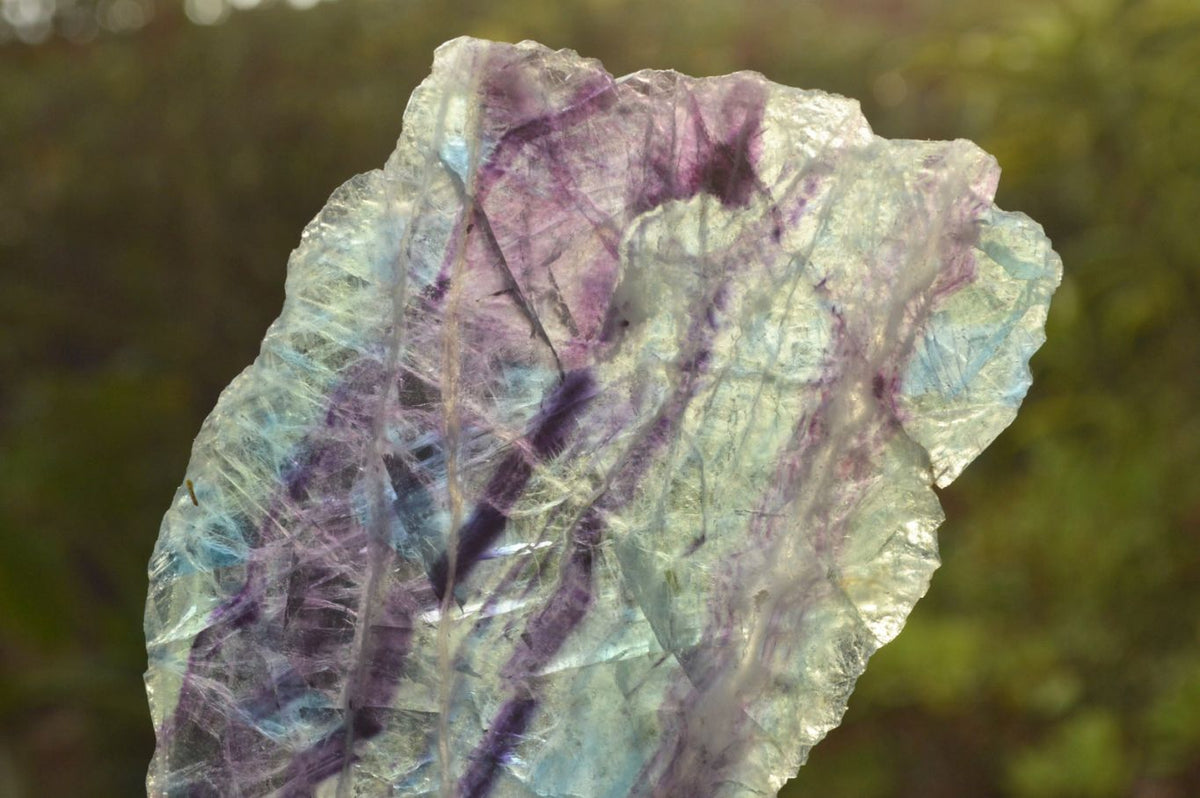 Polished Semi Translucent Watermelon Fluorite Slices x 2 From Uis, Namibia - TopRock
