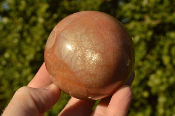 Polished Chatoyant Peach / Salmon Moonstone Spheres x 3 From Madagascar - TopRock