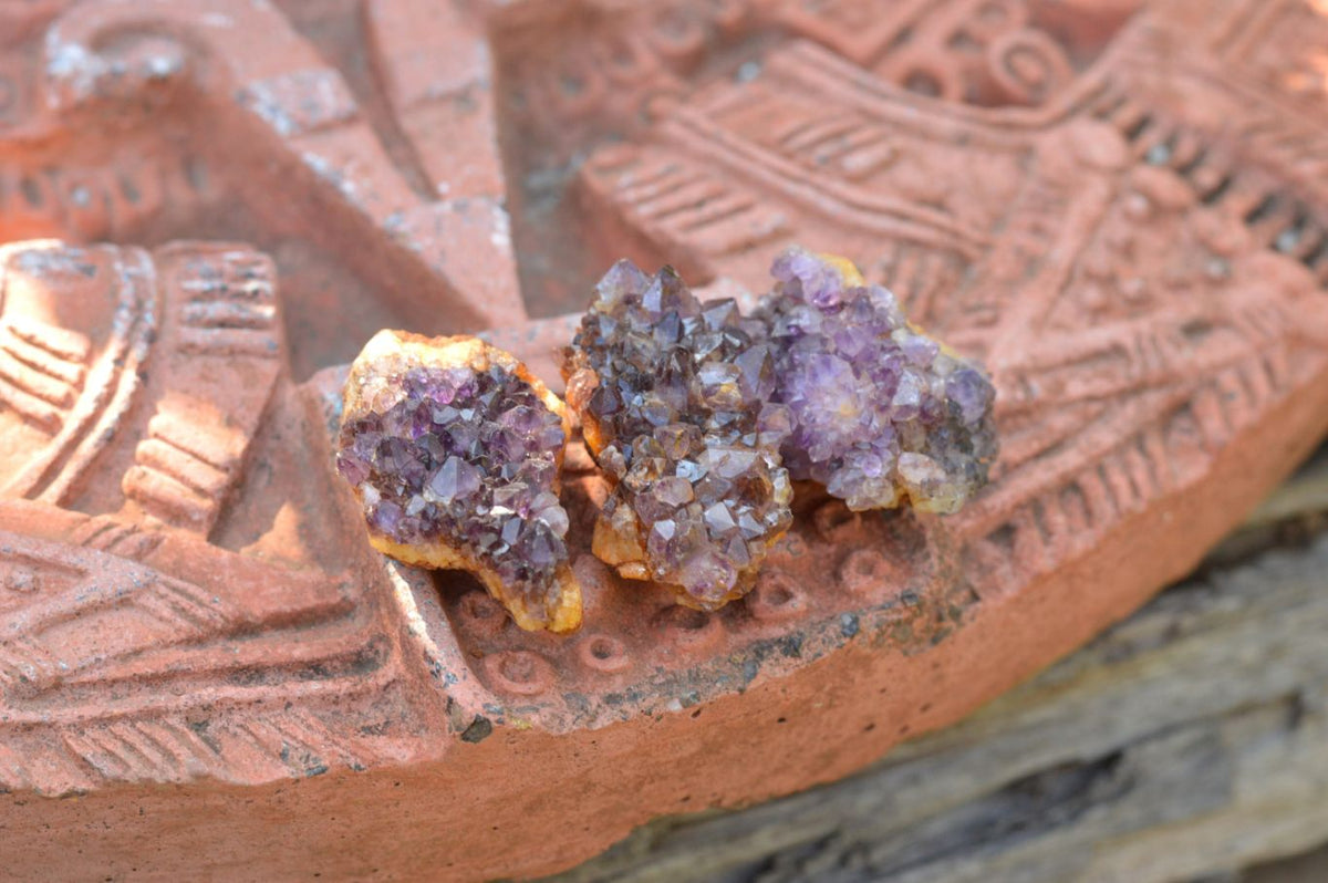 Natural Small Dark "Amethystos" Amethyst Clusters x 66 From Kwaggafontein, South Africa - TopRock