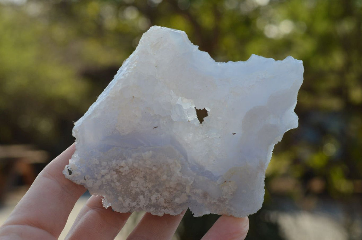 Natural Etched Blue Chalcedony Agate Specimens x 5 From Nsanje, Malawi - TopRock