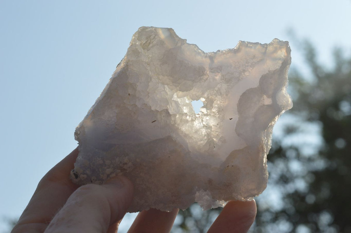 Natural Etched Blue Chalcedony Agate Specimens x 5 From Nsanje, Malawi - TopRock