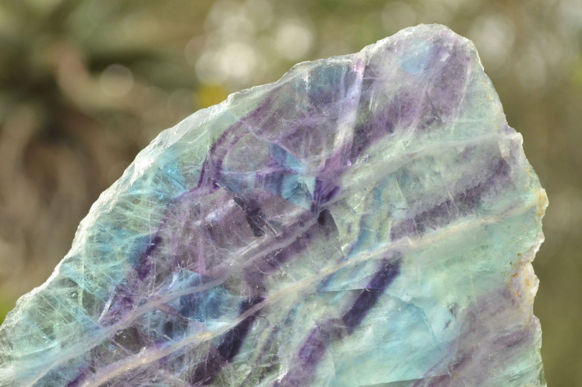 Polished Semi Translucent Watermelon Fluorite Slices x 2 From Uis, Namibia - TopRock